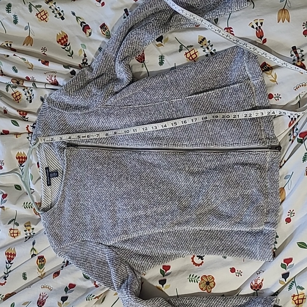 LAST CHANCE! DONATING SOON! Eileen Fisher woven cotton zip moto jacket L - Picture 8 of 10